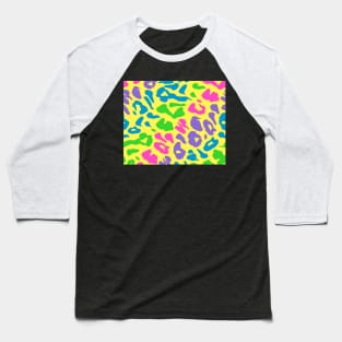 Multi-Color Leopard on Yellow Baseball T-Shirt